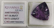 16.80/CT Natural Amethyst Gemstone with Govt. Lab Certificate